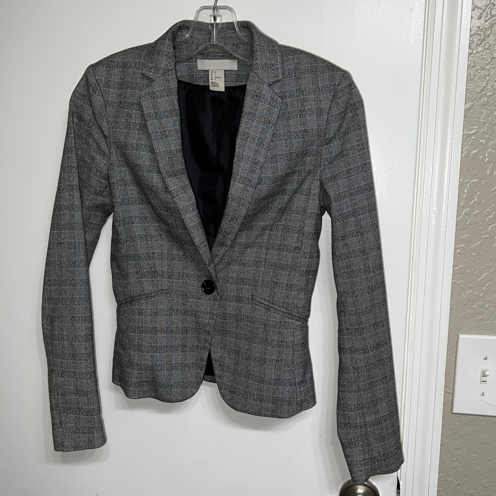 H&M blazer Grey plaid